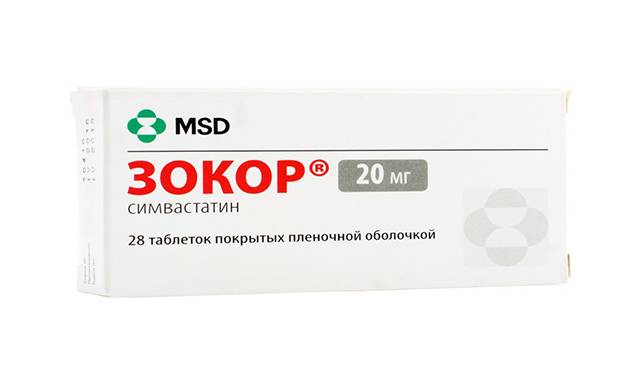 Зокор, таблетки