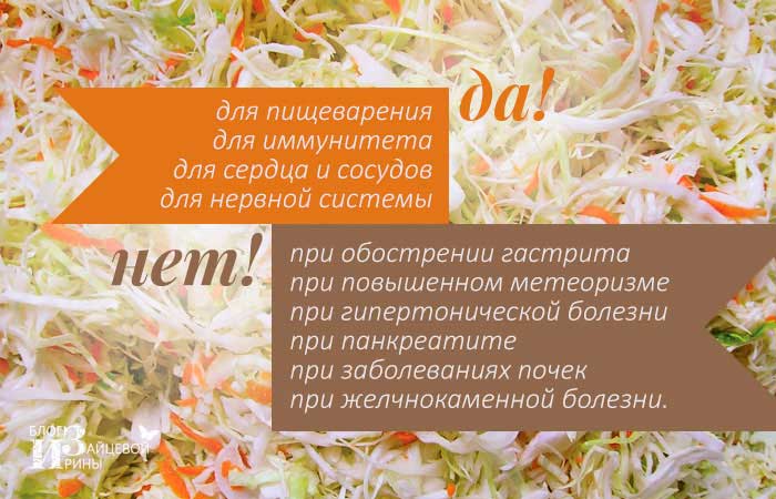Квашеная капуста польза и противопоказания