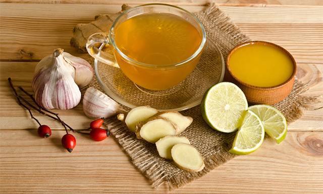 Мёд, лимон, чеснок, имбирь