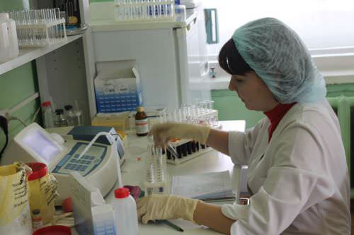 Лаборант делает анализ