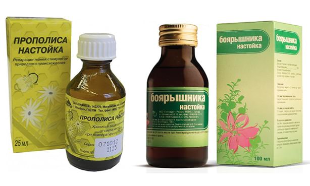 Настойки: боярышник и прополис
